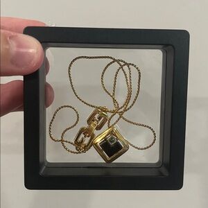 Givenchy Gold Necklace with Black and Green Details